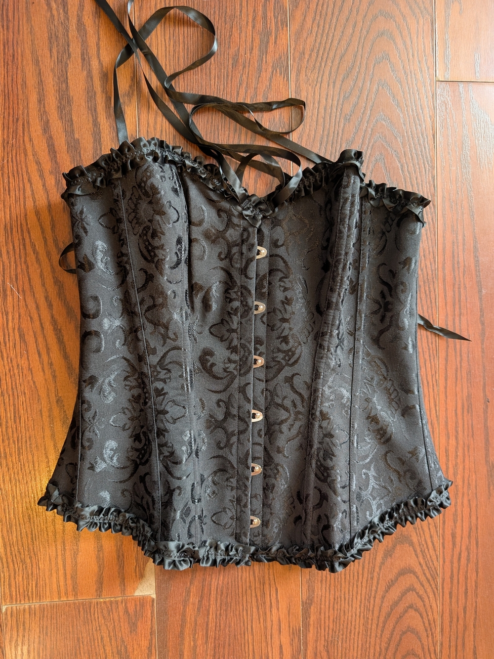 Women's Black Lace-Up Corset Halloween Costume Whimsigoth M Goth Romantic Ren Fa